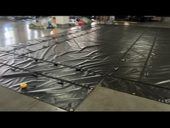 জলরোধী ফ্যাব্রিক পিভিসি লেপযুক্ত কালো টারপুলিন স্টিল টারপ ফ্ল্যাট বেড ট্রাকের জন্য